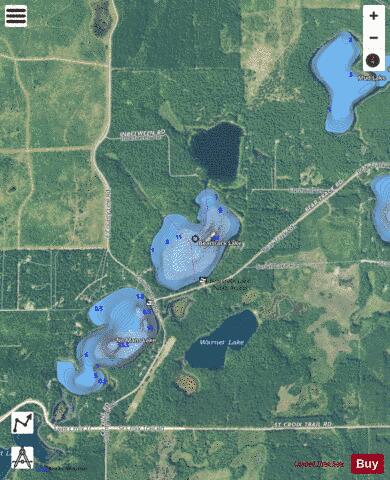 Beartrack Lake depth contour Map - i-Boating App - Satellite