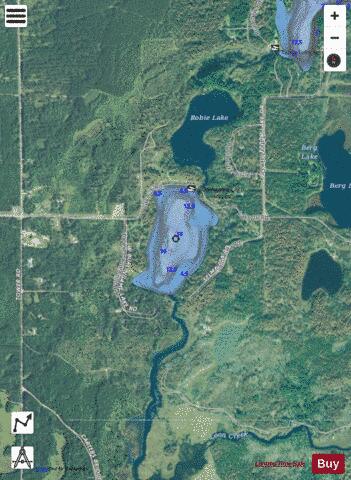 Burlingame Lake depth contour Map - i-Boating App - Satellite
