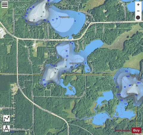 Little Round Lake depth contour Map - i-Boating App - Satellite