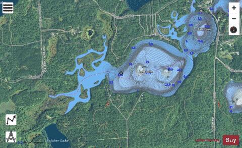 Love Lake depth contour Map - i-Boating App - Satellite