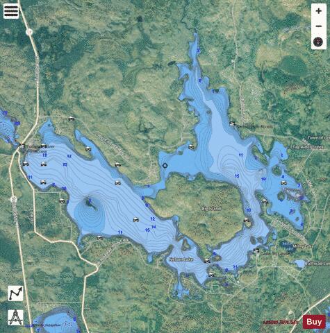 Nelson Lake depth contour Map - i-Boating App - Satellite