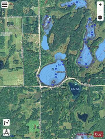 Peterson Lake depth contour Map - i-Boating App - Satellite