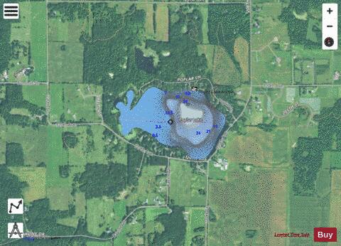 Poplar Lake depth contour Map - i-Boating App - Satellite