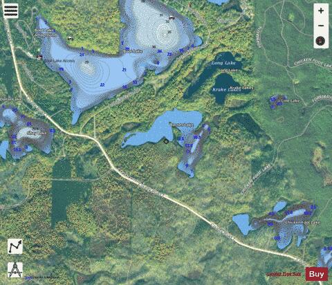 Barnes Lake depth contour Map - i-Boating App - Satellite
