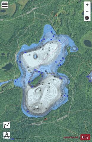Birch Lake depth contour Map - i-Boating App - Satellite