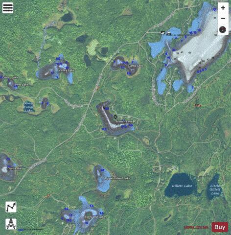French Lake depth contour Map - i-Boating App - Satellite