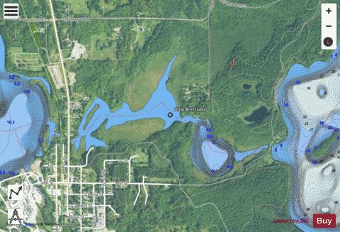 Little Birch Lake depth contour Map - i-Boating App - Satellite
