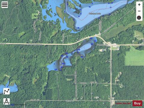 Reed Lake depth contour Map - i-Boating App - Satellite
