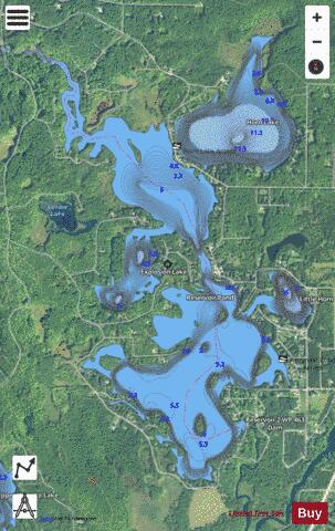 Reservoir Pond depth contour Map - i-Boating App - Satellite