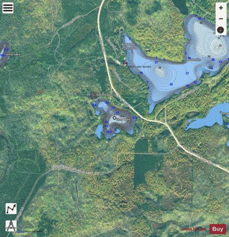 Shay Lake depth contour Map - i-Boating App - Satellite