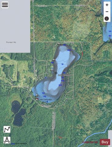 Lake Tahkodah depth contour Map - i-Boating App - Satellite