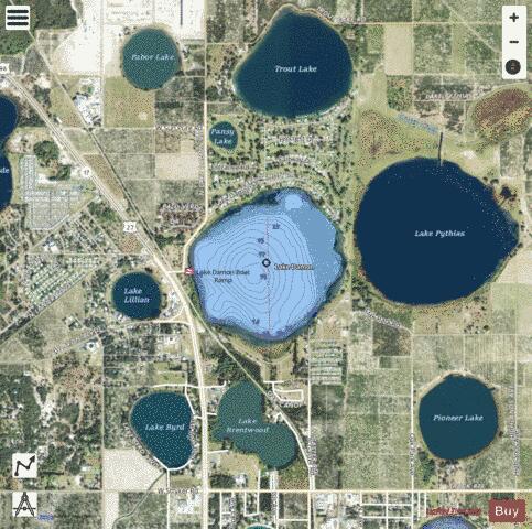Damon depth contour Map - i-Boating App - Satellite