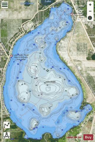 Placid depth contour Map - i-Boating App - Satellite