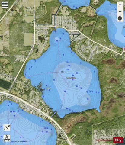 Lizzie depth contour Map - i-Boating App - Satellite