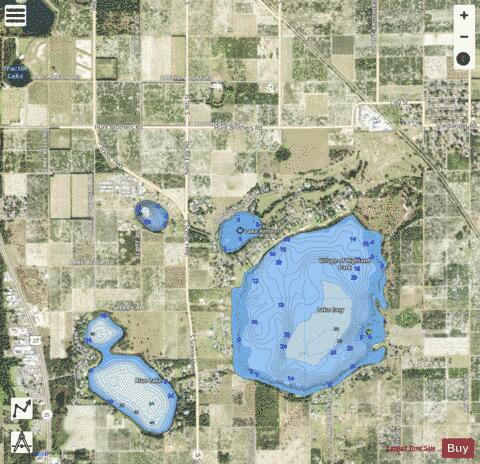 LAKE AMORET depth contour Map - i-Boating App - Satellite