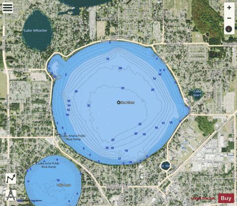 LAKE ARIANA depth contour Map - i-Boating App - Satellite
