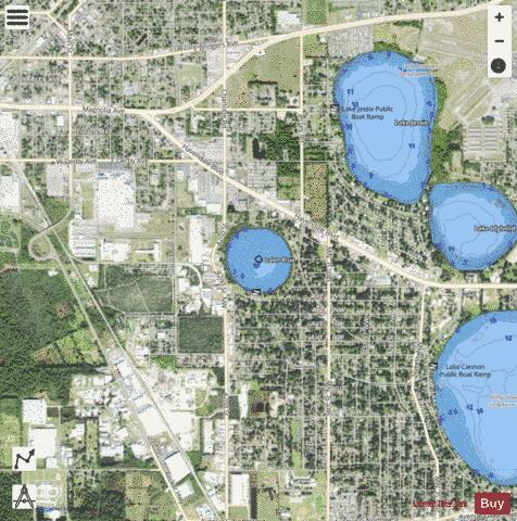 LAKE BLUE depth contour Map - i-Boating App - Satellite