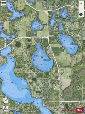 LAKE CALM depth contour Map - i-Boating App - Satellite