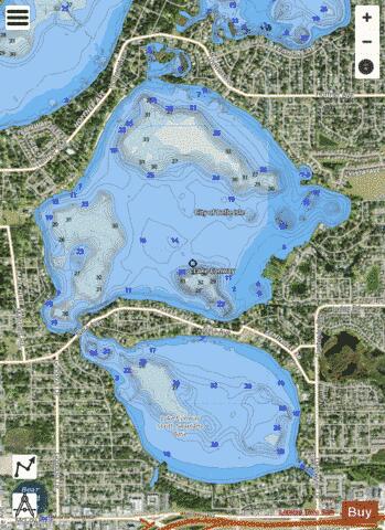LAKE CONWAY depth contour Map - i-Boating App - Satellite