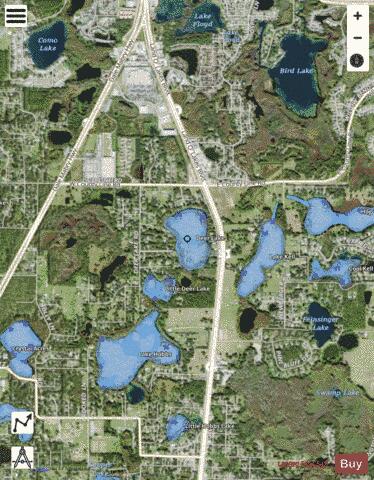 DEER LAKE depth contour Map - i-Boating App - Satellite