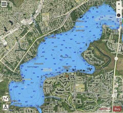DOCTORS LAKE depth contour Map - i-Boating App - Satellite