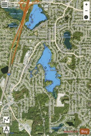 LAKE GLEASON depth contour Map - i-Boating App - Satellite