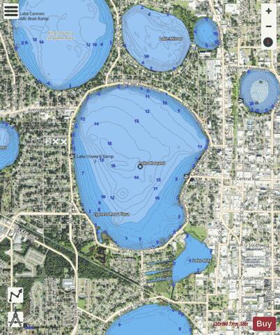 LAKE HOWARD depth contour Map - i-Boating App - Satellite