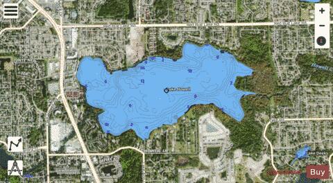 LAKE HOWELL depth contour Map - i-Boating App - Satellite