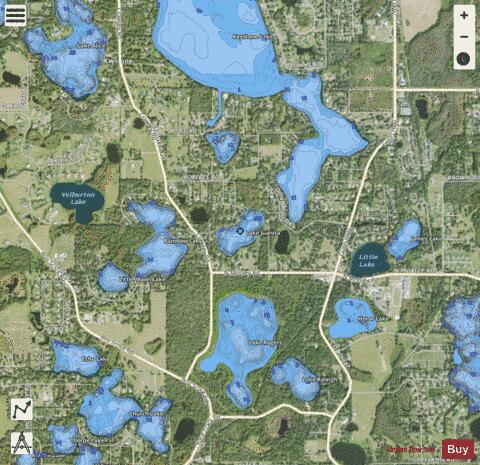 LAKE JUANITA depth contour Map - i-Boating App - Satellite