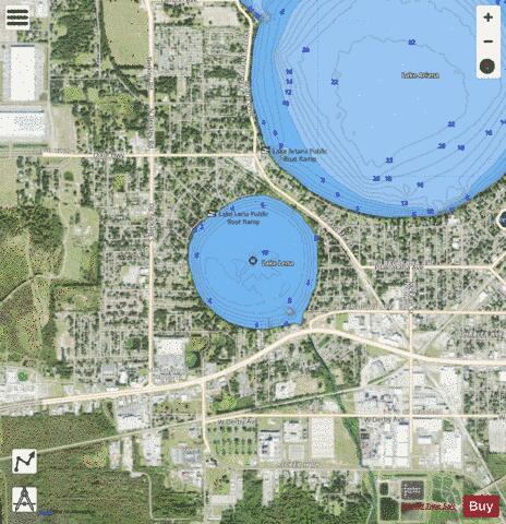 LAKE LENA depth contour Map - i-Boating App - Satellite