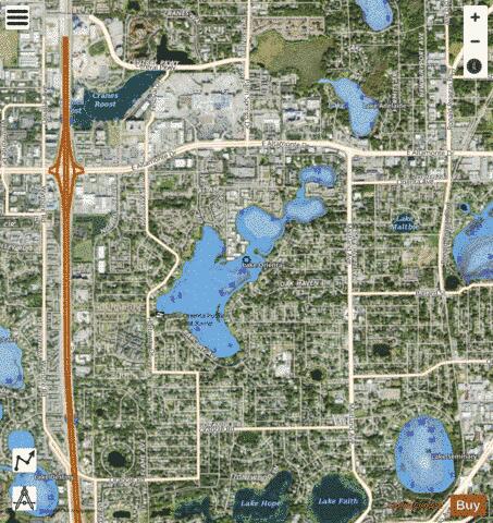 LAKE ORIENTA depth contour Map - i-Boating App - Satellite