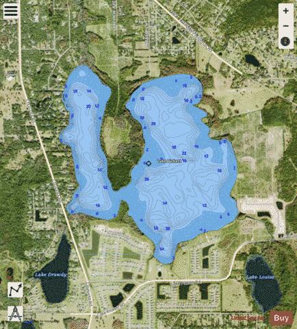 LAKE PICKETT depth contour Map - i-Boating App - Satellite