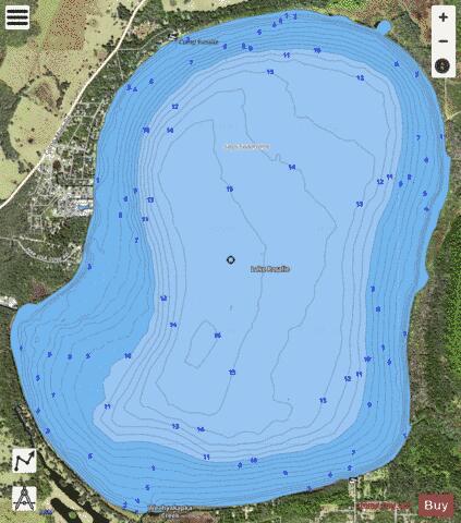 LAKE ROSALIE depth contour Map - i-Boating App - Satellite
