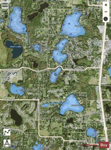 SOUTH CRYSTAL LAKE depth contour Map - i-Boating App - Satellite