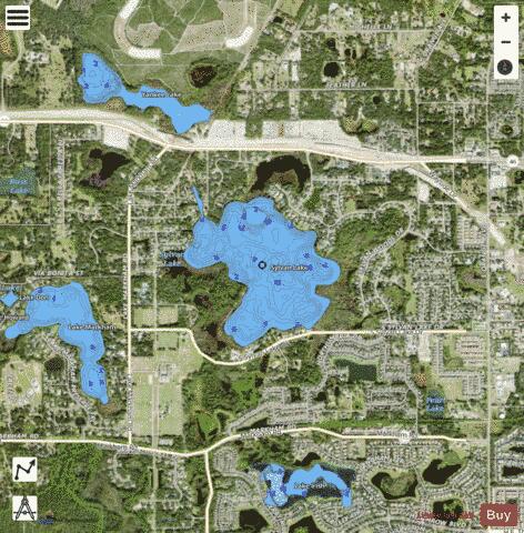 SYLVAN LAKE depth contour Map - i-Boating App - Satellite