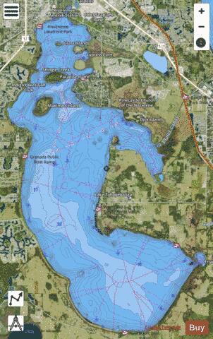 LAKE TOHOPEKALIGA depth contour Map - i-Boating App - Satellite