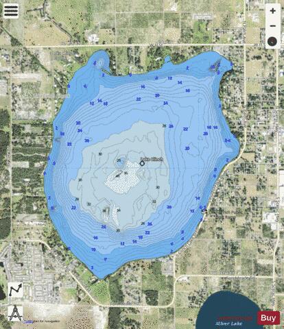 LAKE CLINCH depth contour Map - i-Boating App - Satellite