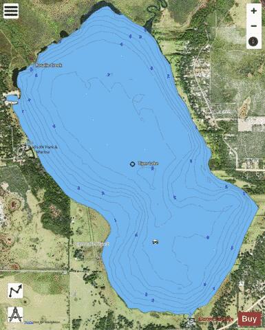 TIGER LAKE depth contour Map - i-Boating App - Satellite