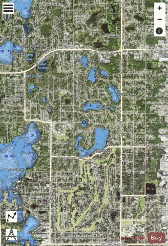 Mid Lake Dr Lake depth contour Map - i-Boating App - Satellite