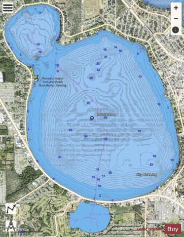 Jackson depth contour Map - i-Boating App - Satellite
