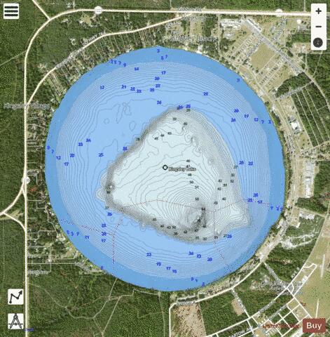 Kingsley depth contour Map - i-Boating App - Satellite