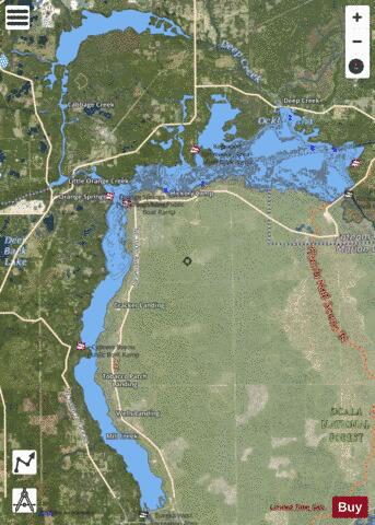 Lakeocklawaha depth contour Map - i-Boating App - Satellite