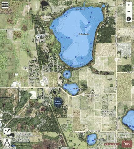 Lake Lee depth contour Map - i-Boating App - Satellite