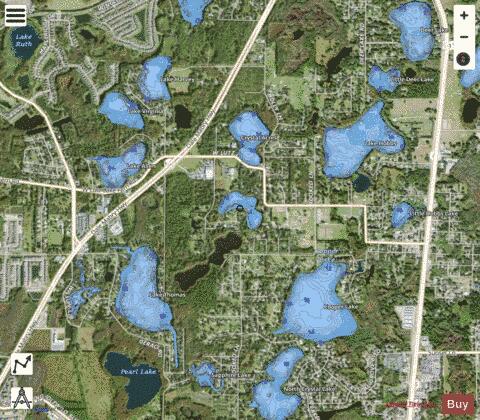 Lake Norbert depth contour Map - i-Boating App - Satellite