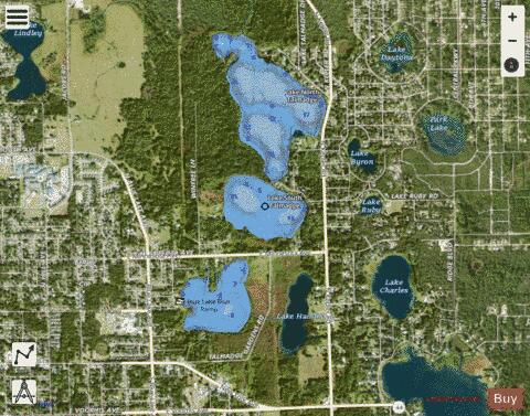 South Lake Talmadge depth contour Map - i-Boating App - Satellite