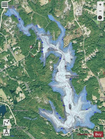 Randy Poynter Reservoir(Parkers Lake) depth contour Map - i-Boating App - Satellite