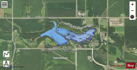 Beeds Lake depth contour Map - i-Boating App - Satellite