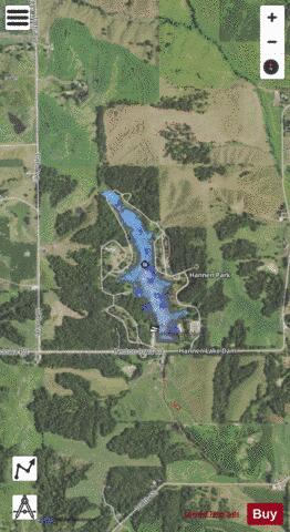 Hannen Lake depth contour Map - i-Boating App - Satellite