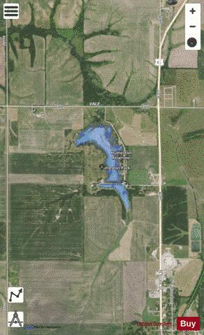 Humeston Reservoir depth contour Map - i-Boating App - Satellite