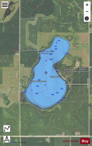 Lizard Lake depth contour Map - i-Boating App - Satellite